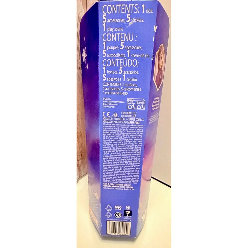 Mattel Disney Frozen Elsa Spin & Reveal Doll Kids Blue New 11 Surprises‎